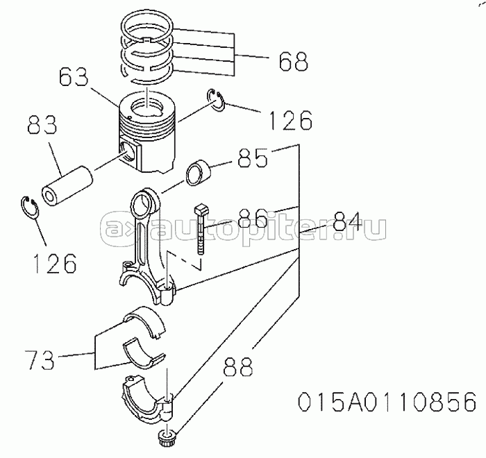 CRANKSHAFT,PISTON AND FLYWHEEL (1/2), S/N: D00/07-