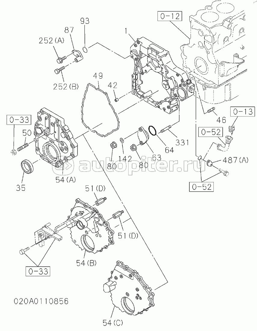 TIMING GEAR CASE AND FLYWHEEL HOUSING (1/3), S/N: D00/07-