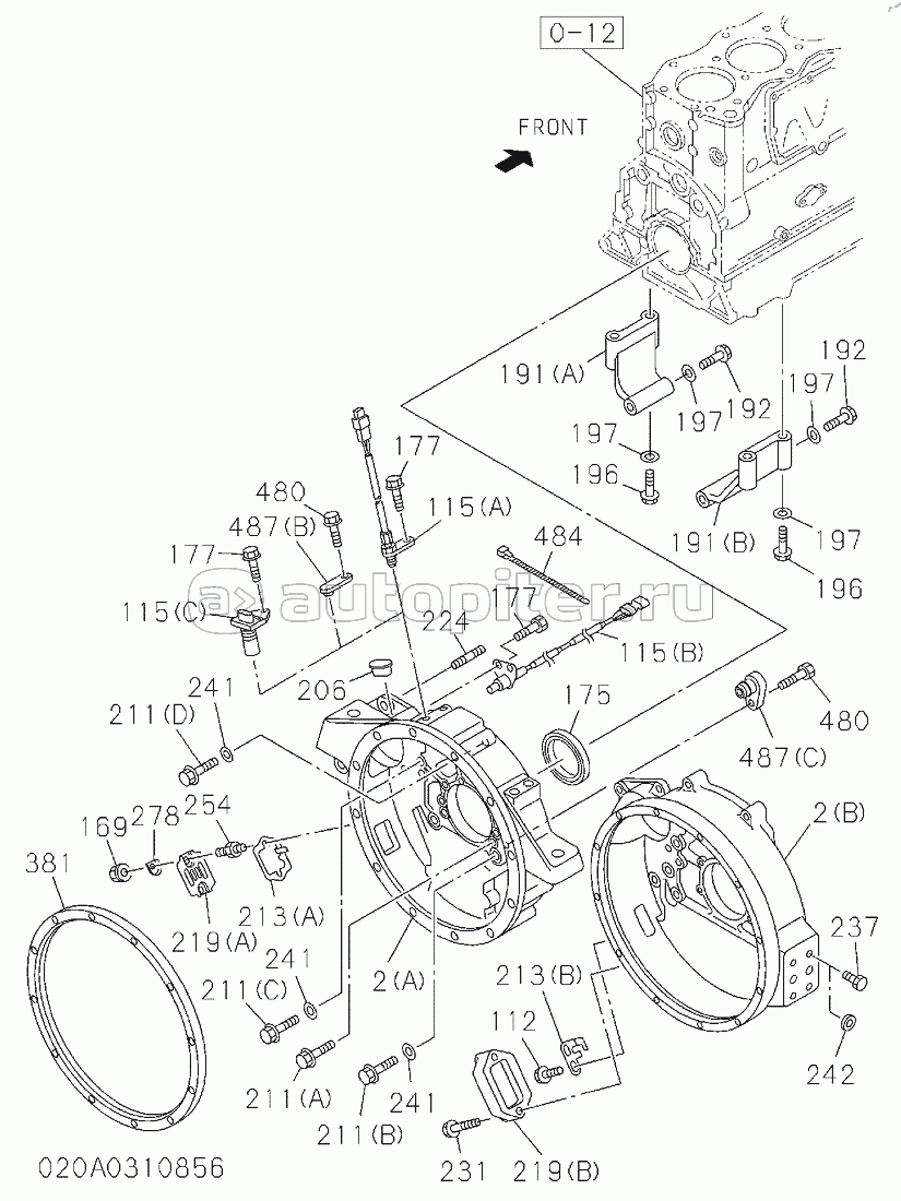 TIMING GEAR CASE AND FLYWHEEL HOUSING (3/3), S/N: D00/07-