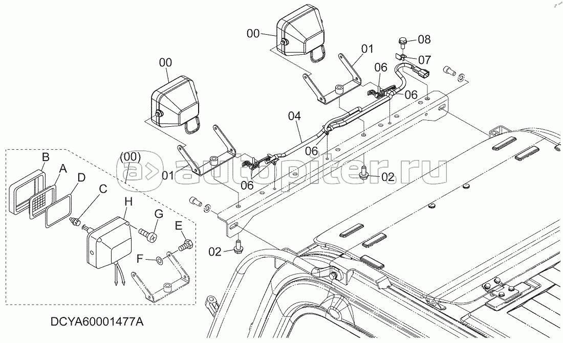 FRONT HEAD LAMP (2 LAMP WITH RAIN-GUARD UPPER), S/N: WW:300001-, AUS:001001-