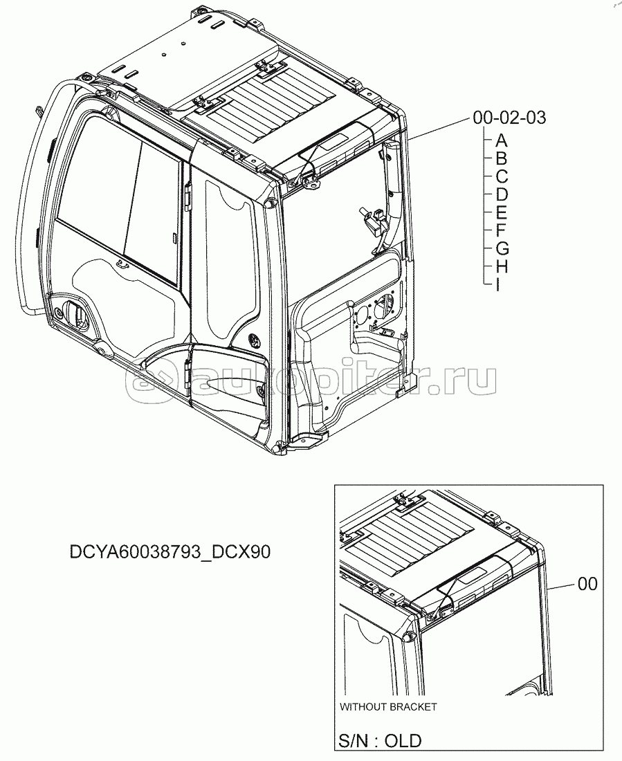CAB (POLYCARBONATE ROOF)(MOBILE COMMUNICATIONS), S/N: WW:300001-, AUS:001001-