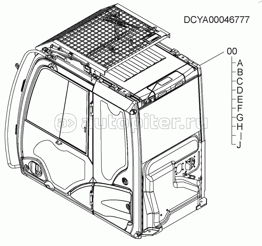 CAB (ROOF WITH WIPER)(MOBILE COMMUNICATIONS), S/N: WW:300001-