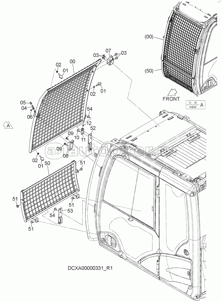 CAB GUARD (ON FRONT, UNDER FRONT), S/N: WW:300001-, AUS:001001-