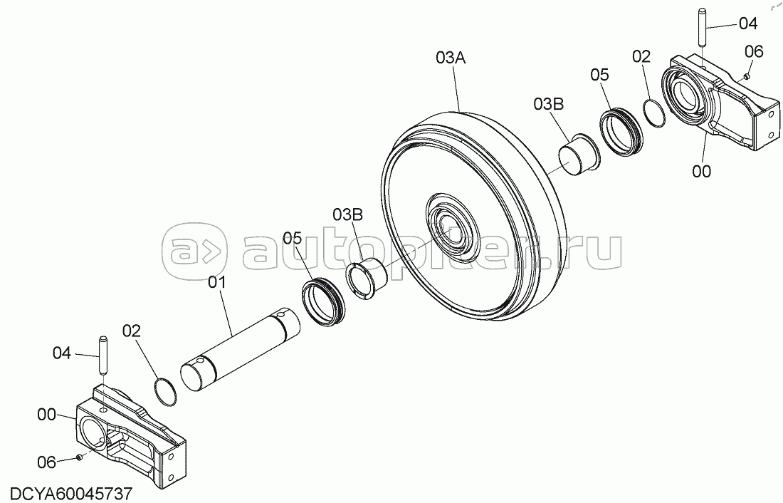 FRONT IDLER, S/N: WW:300296-,AUS:D17/05-