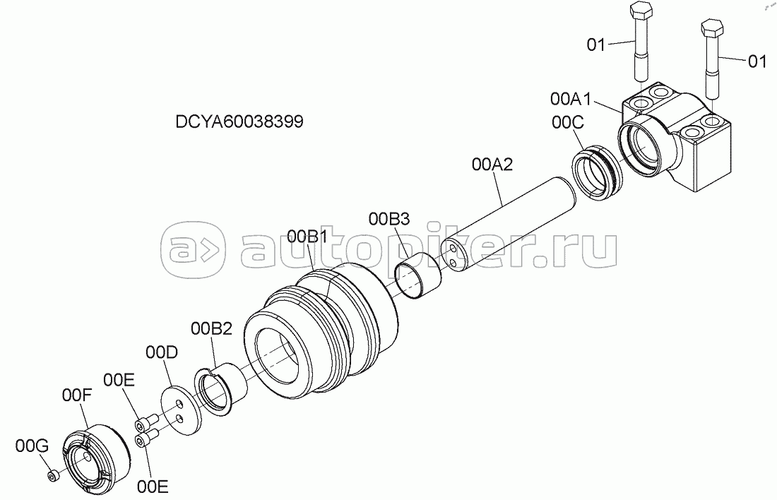 UPPER ROLLER, S/N: WW:300001-, AUS:001001-