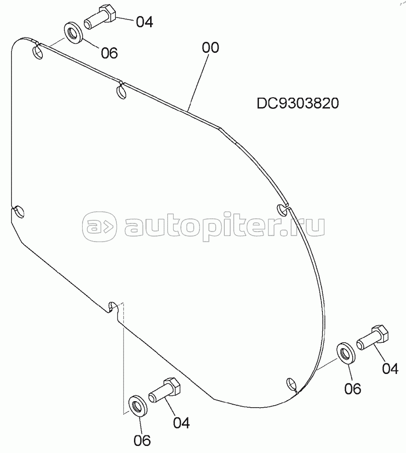 TRAVEL MOTOR COVER, S/N: WW:300001-, AUS:001001-