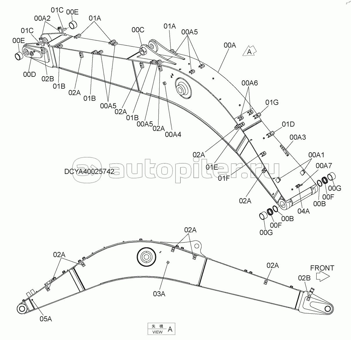 BOOM 5.68m (WITH BREAKER, ASSIST PIPING SEAT), S/N: WW:300001-, AUS:001001-