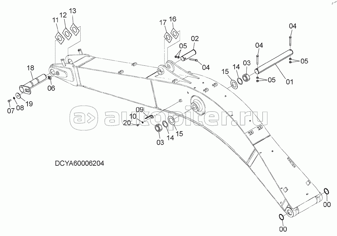 BOOM PARTS, S/N: WW:300001-, AUS:001001-