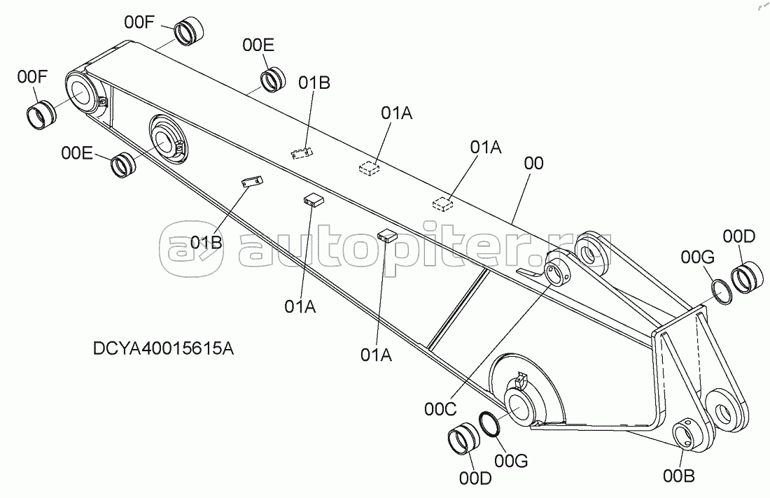 ARM 2.42m (WITH BREAKER PIPING SEAT), S/N: WW:300001-, AUS:001001-