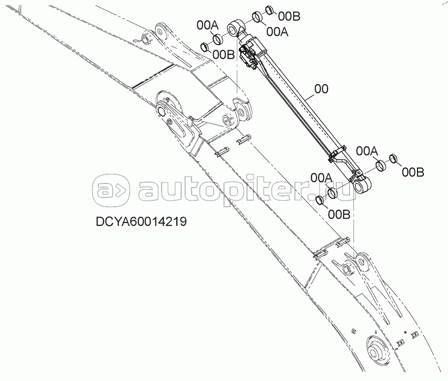 ARM CYLINDER (WITH HOSE RUPTURE VALVE), S/N: WW:300001-, AUS:001001-
