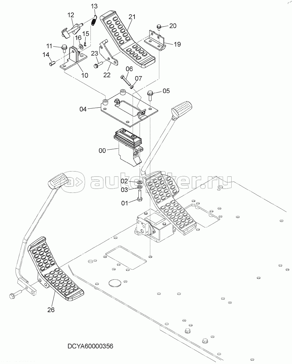 CONTROL PEDAL (LEFT), S/N: WW:300001-, AUS:001001-