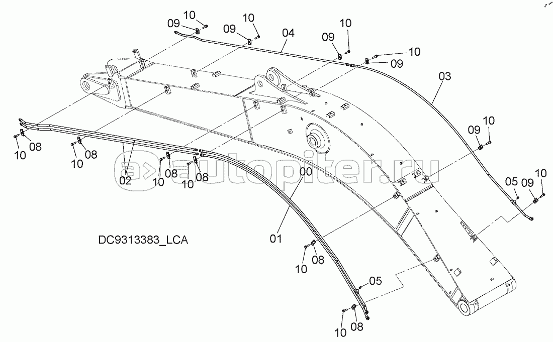 ASSIST PIPING (MONO BOOM), S/N: WW:300001-, AUS:001001-