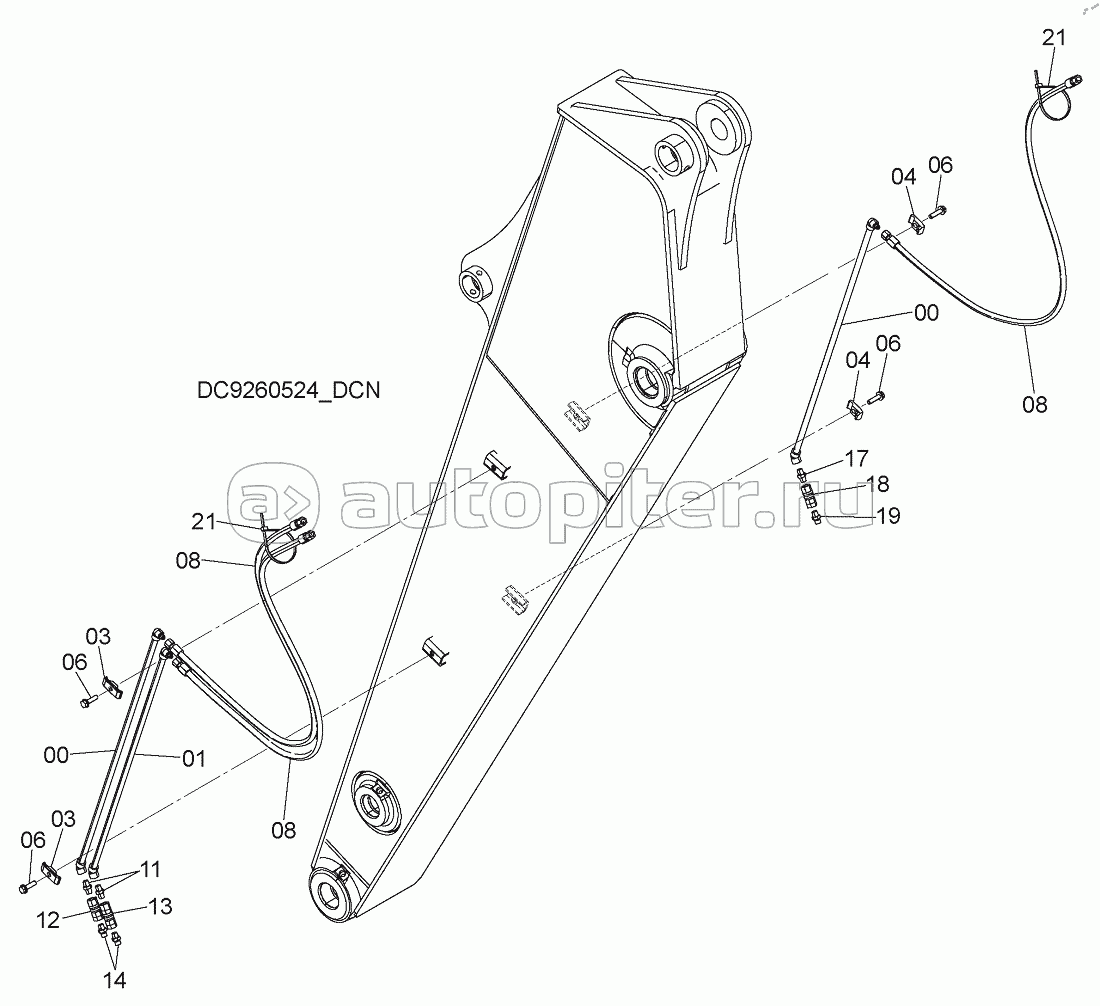 ASSIST PIPING (ARM 2.42m), S/N: WW:300001-, AUS:001001-