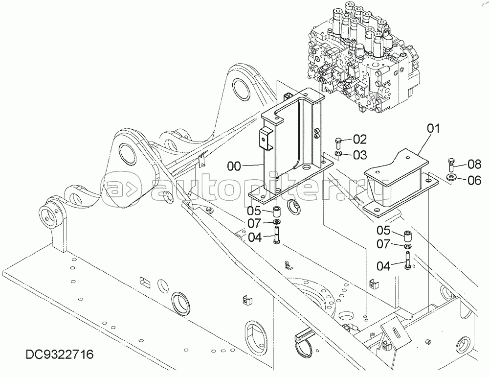 CONTROL VALVE SUPPORT, S/N: WW:300001-, AUS:001001-