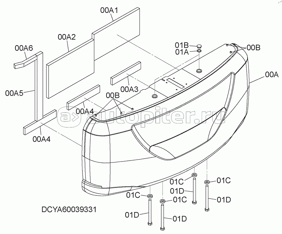 COUNTERWEIGHT (WITH SEAT SCREW), S/N: WW:300001-, AUS:001001-