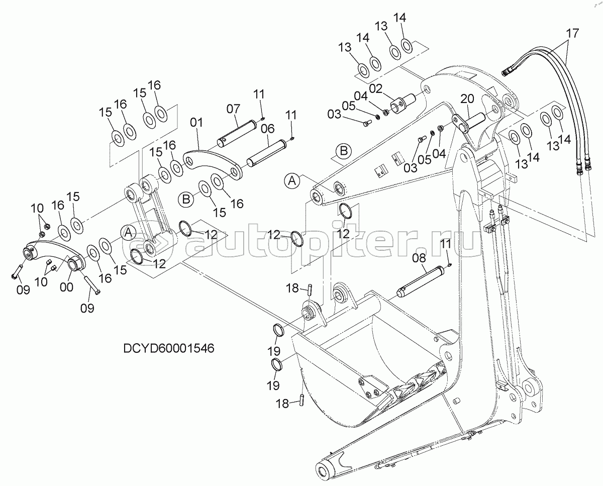 ARM PARTS (1.38m)(EXTRA PIPING), S/N: 030002-