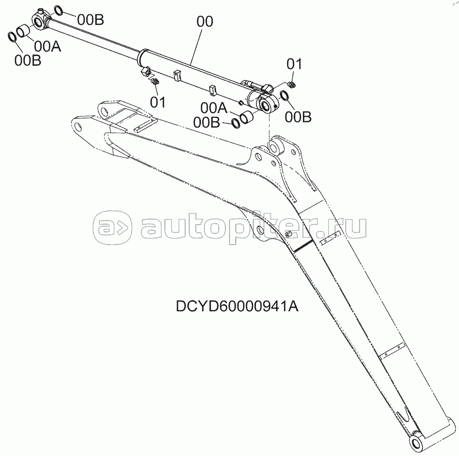 ARM CYLINDER (HOSE RUPTURE VALVE), S/N: 030002-