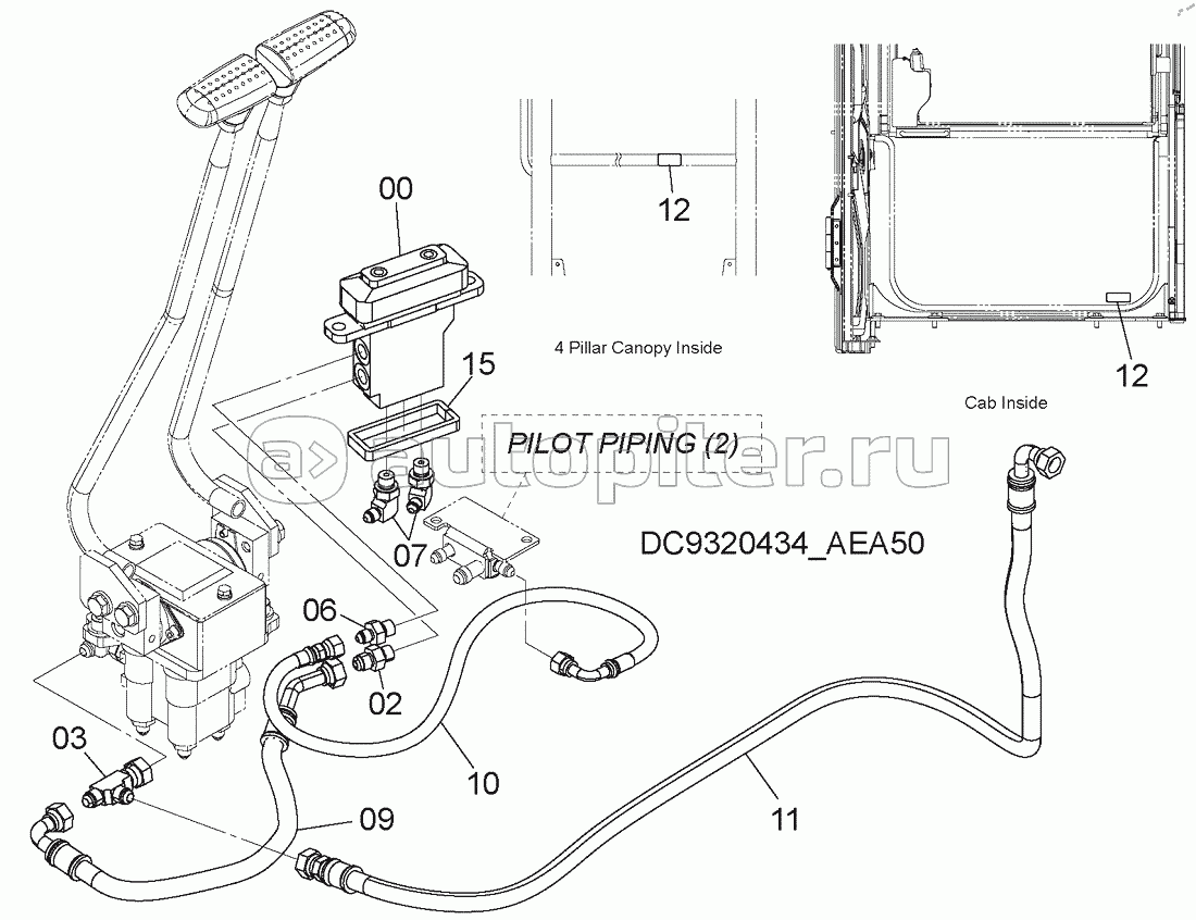 PILOT PIPING (1)(BOOM SWING), S/N: 030002-