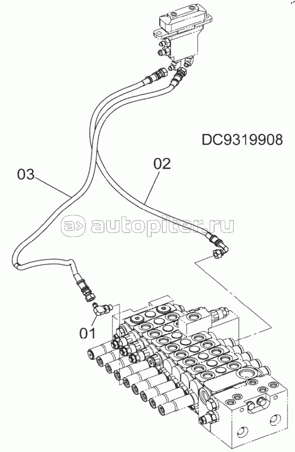 PILOT PIPING (2)(BOOM SWING), S/N: 030002-