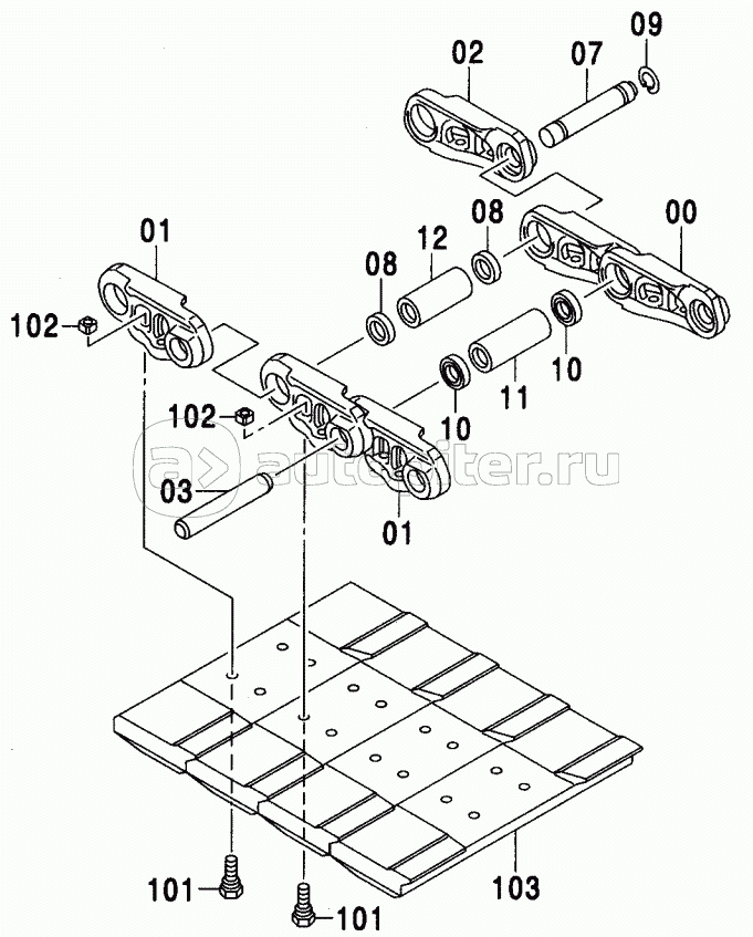 PAD CRAWLER B600 (SEPARATE-TYPE) (LC TRACK)