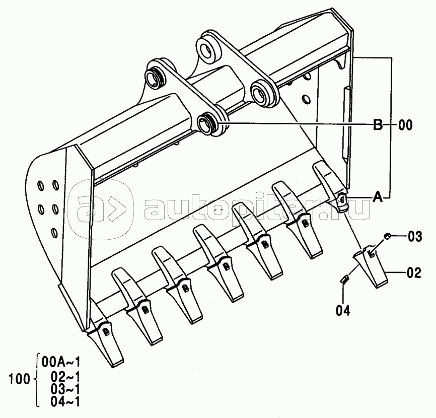 DITCH CLEANING BUCKET 0.5 (JIS 94) (WITH POINTS)