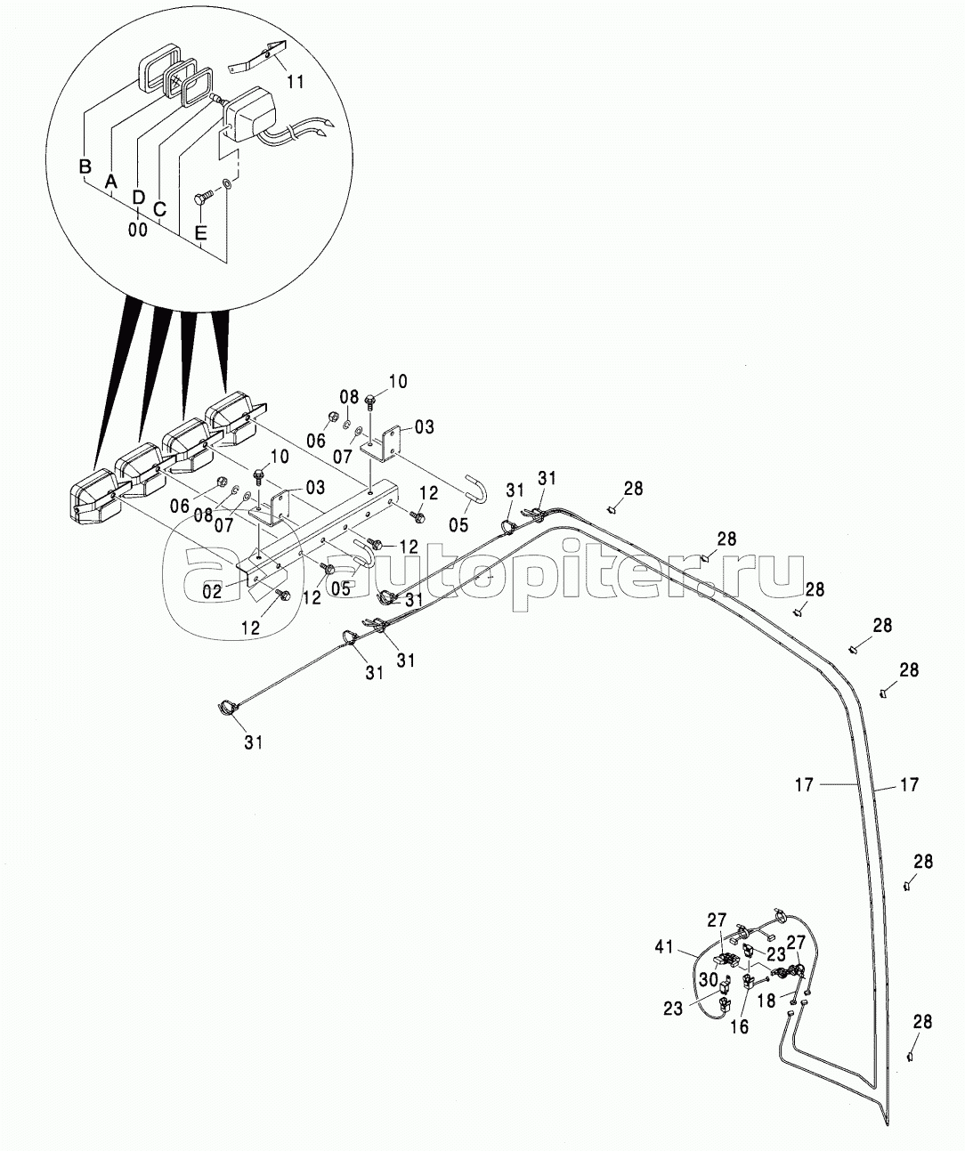 FRONT HEAD LAMP (4 LAMP WITH SUNSHADE) <280>