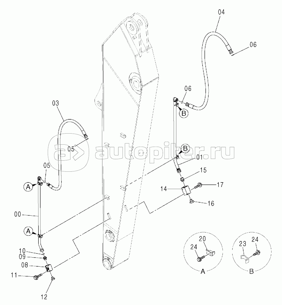 ARM PIPING (4.00m ARM)(BREAKER, CRUSHER)<350>