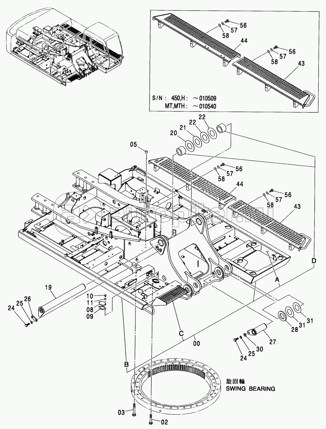 FRAME (1) (RIDE-ON TYPE COUNTERWEIGHT) <450, H, MT, MTH>