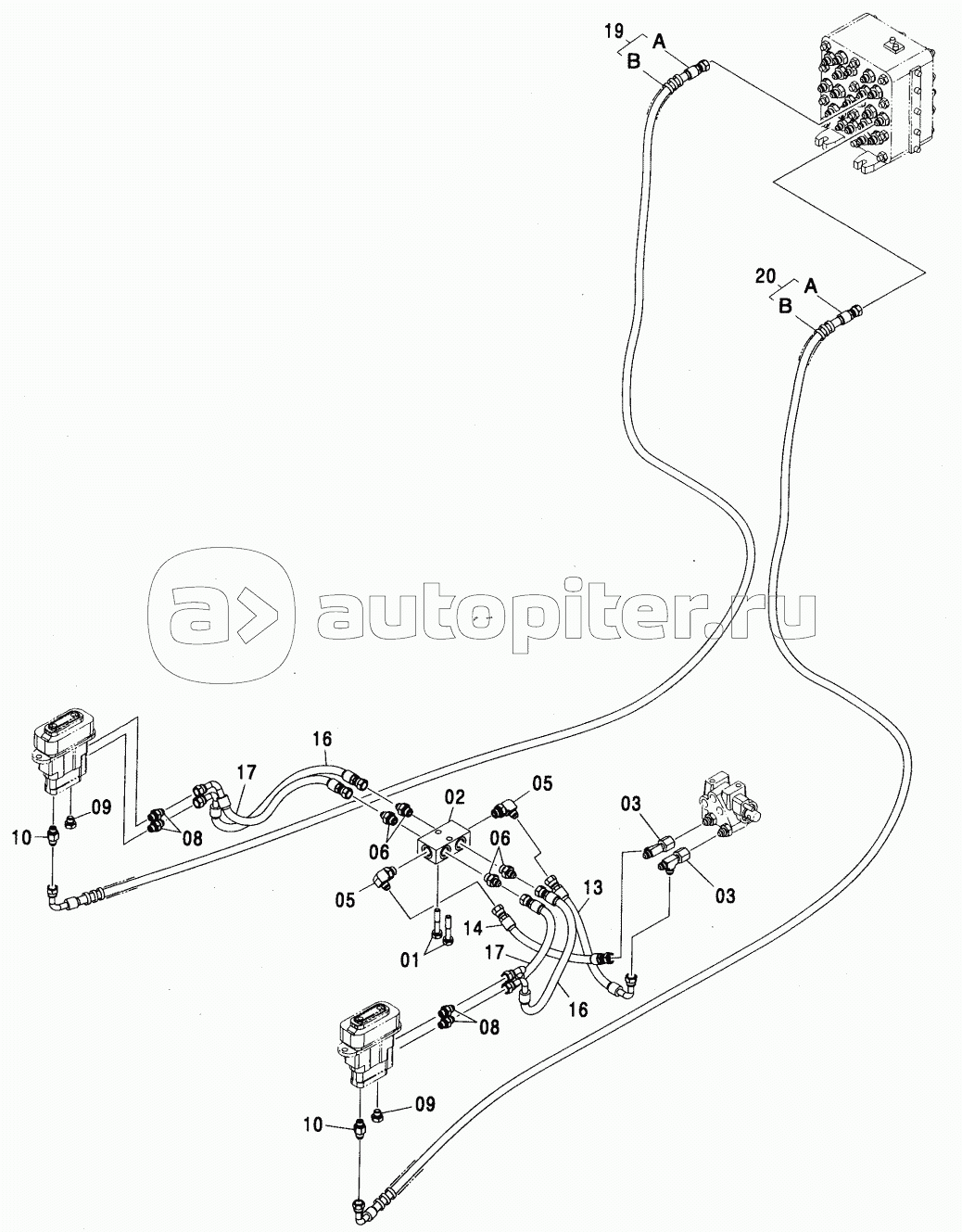 LOADER PILOT PIPING (1) <450, H, MT, MTH>