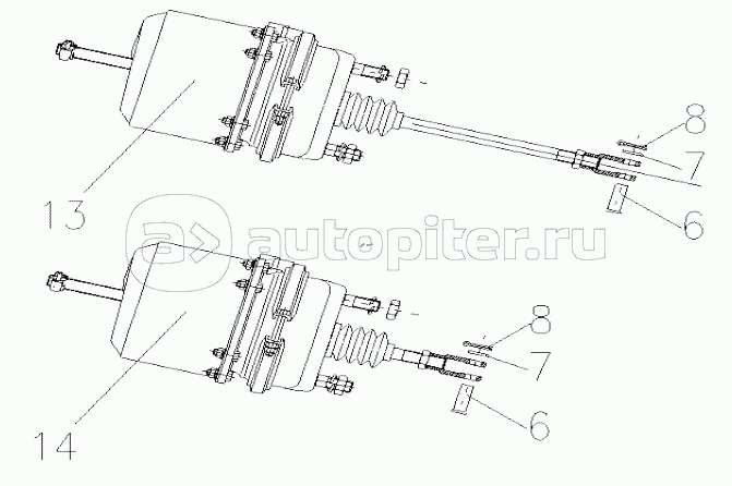Brake air chamber (mid-rear axle) 6X4/6X6