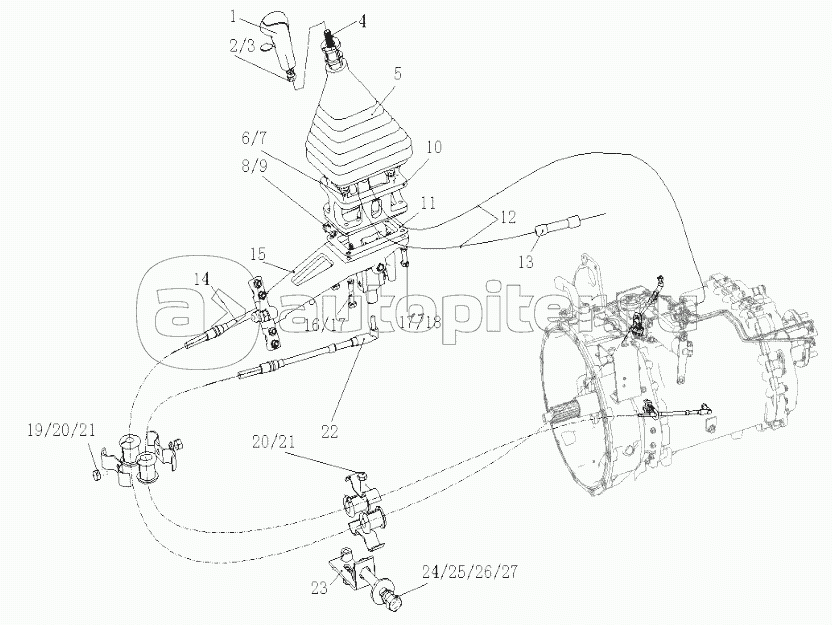 HW18710 transmission flexible shaft operate device