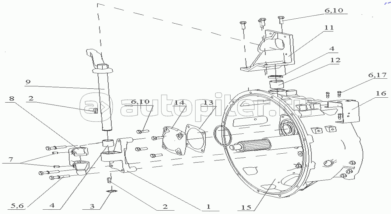 Transmission front shell and clutch control