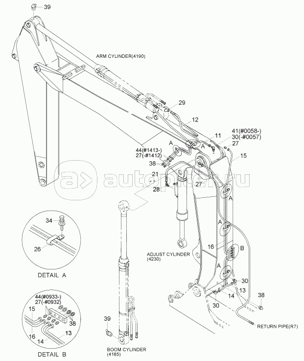 BOOM GREASE LUB SYSTEM (ADJ/BOOM, #0022-)