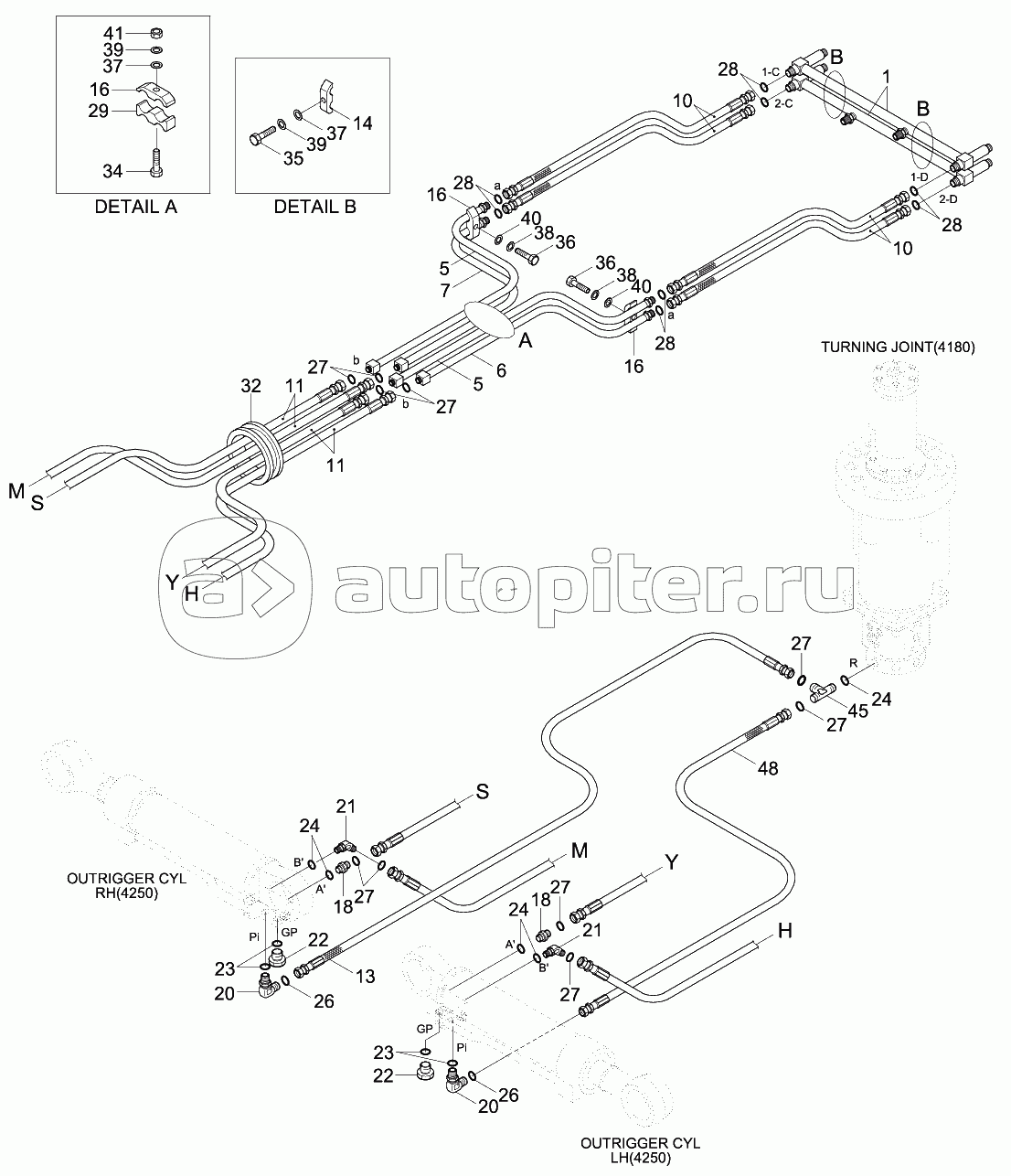 LOWER HYD PIPING 1 (F/OUT, R/BLD, -#0066)