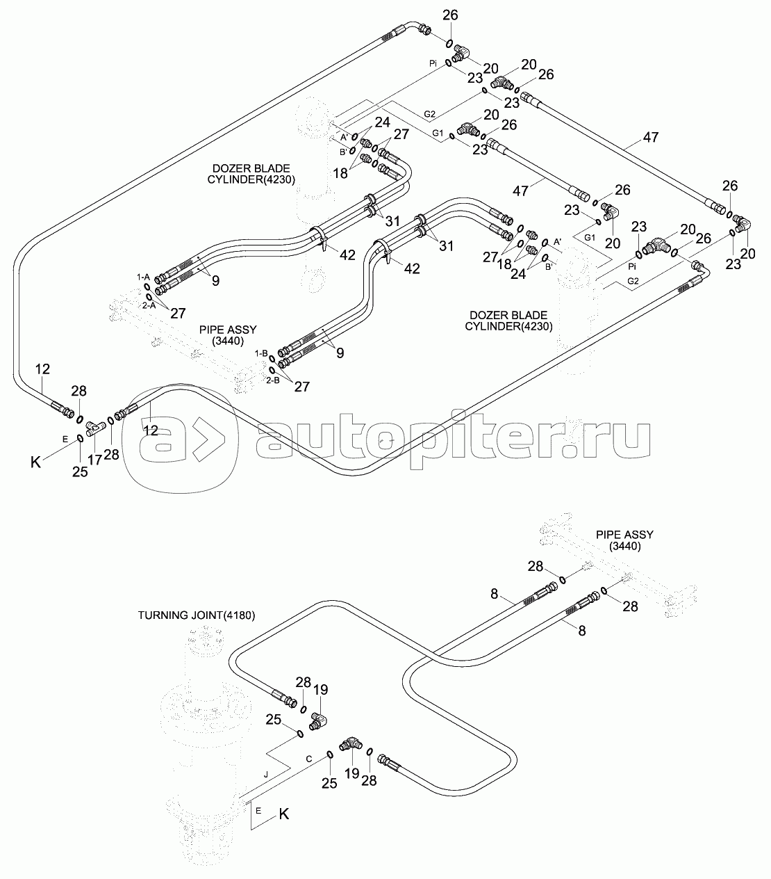 LOWER HYD PIPING 2 (F/OUT, R/BLD, -#0066)