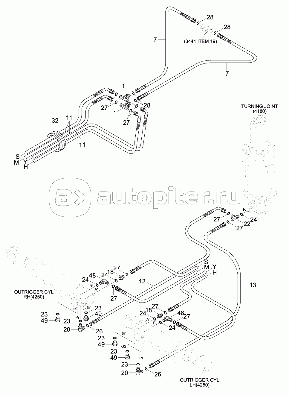 LOWER HYD PIPING 2 (F/OUT, R/BLD, #0067-)
