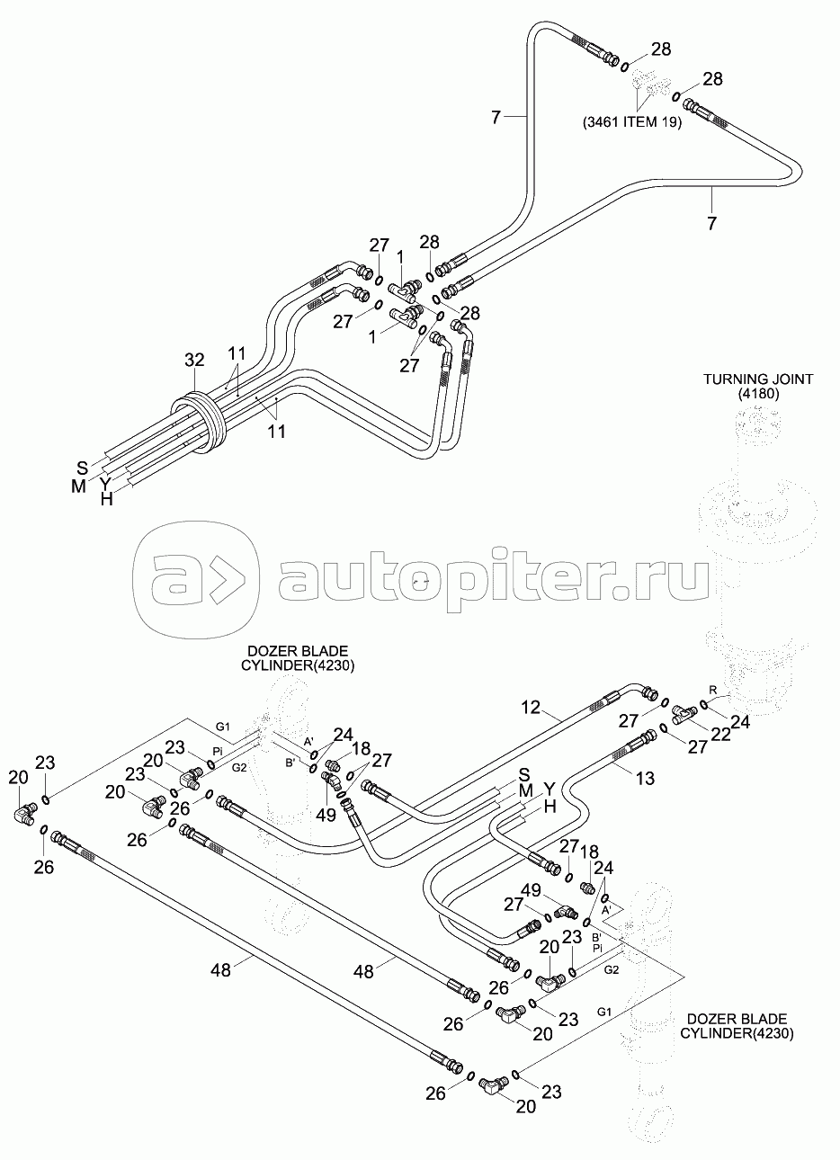 LOWER HYD PIPING 2 (F/BLD, R/OUT, #0067-)