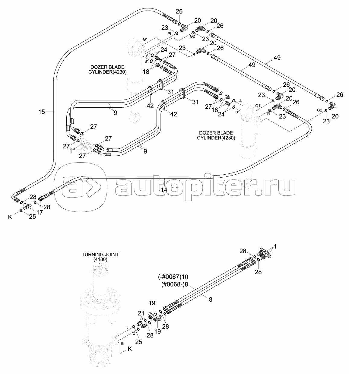 LOWER HYD PIPING 1 (F/BLD, R/BLD, #0067-)