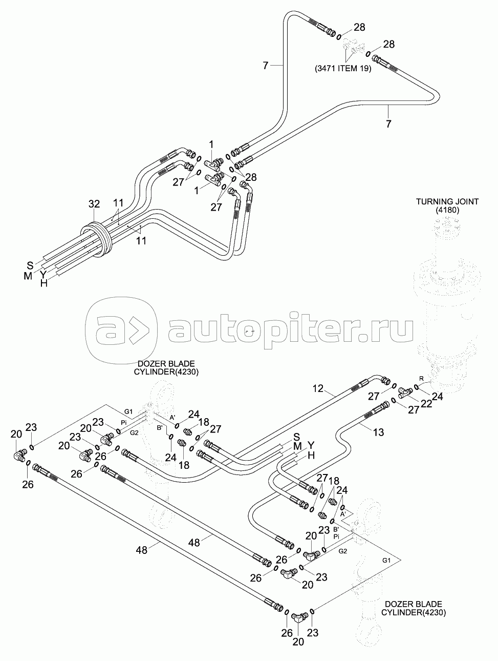 LOWER HYD PIPING 2 (F/BLD, R/BLD, #0067-)