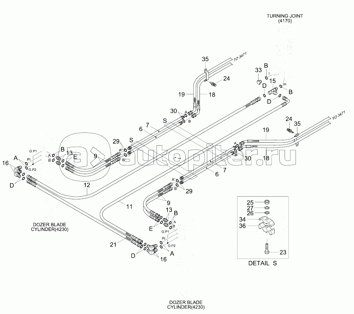 LOWER HYD PIPING 1 (F/BLD, R/OUT, -#0285)