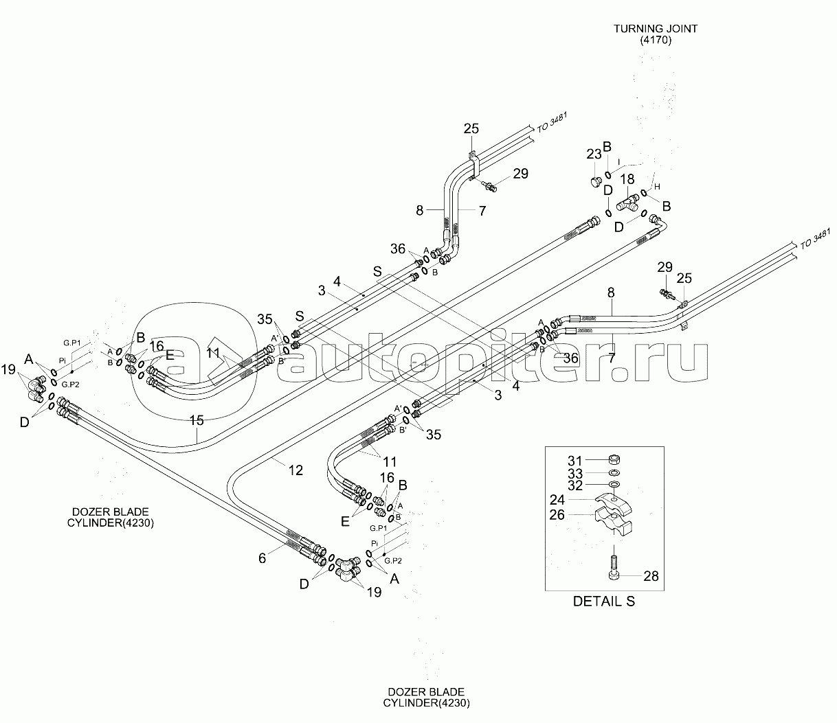 LOWER HYD PIPING 1 (F/BLD, R/BLD, -#0285)