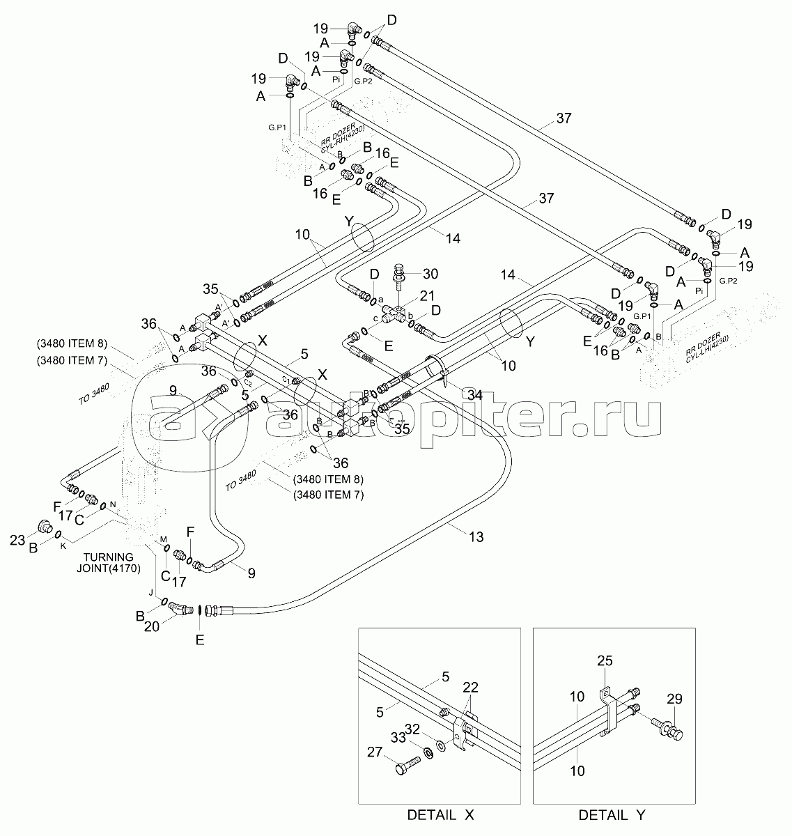 LOWER HYD PIPING 2 (F/BLD, R/BLD, -#0285)
