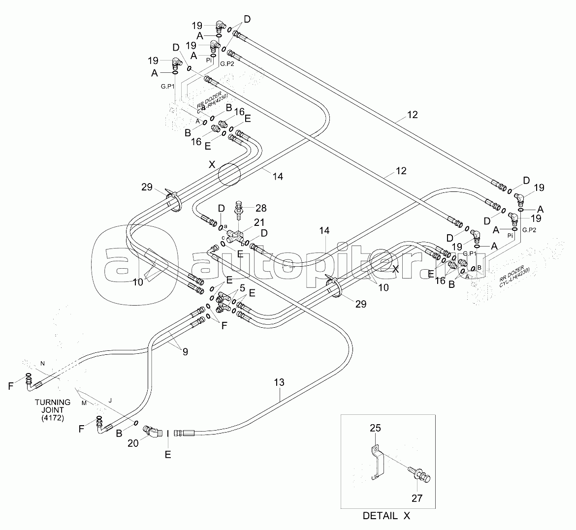 LOWER HYD PIPING 2 (F/BLD, R/BLD, #0286-)