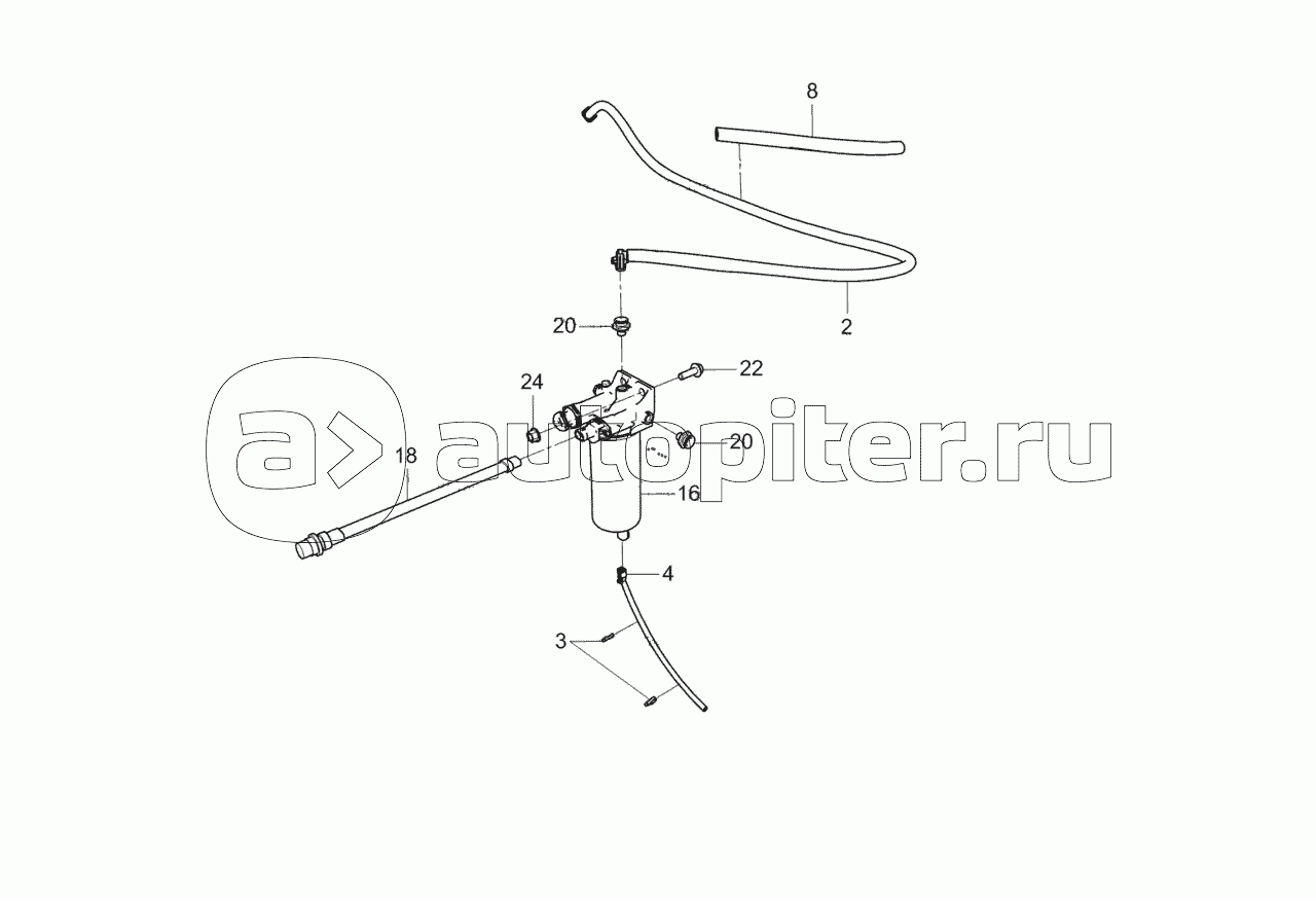 3297-1105005 Установка фильтра грубой очистки топлива