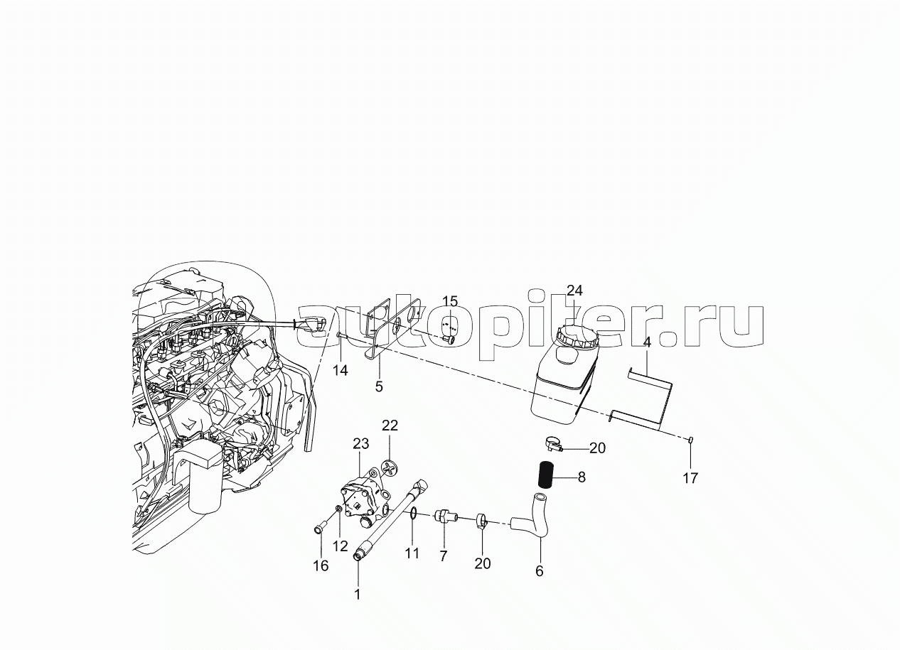 5308-3400019-10 Установка бачка и насоса ГУР