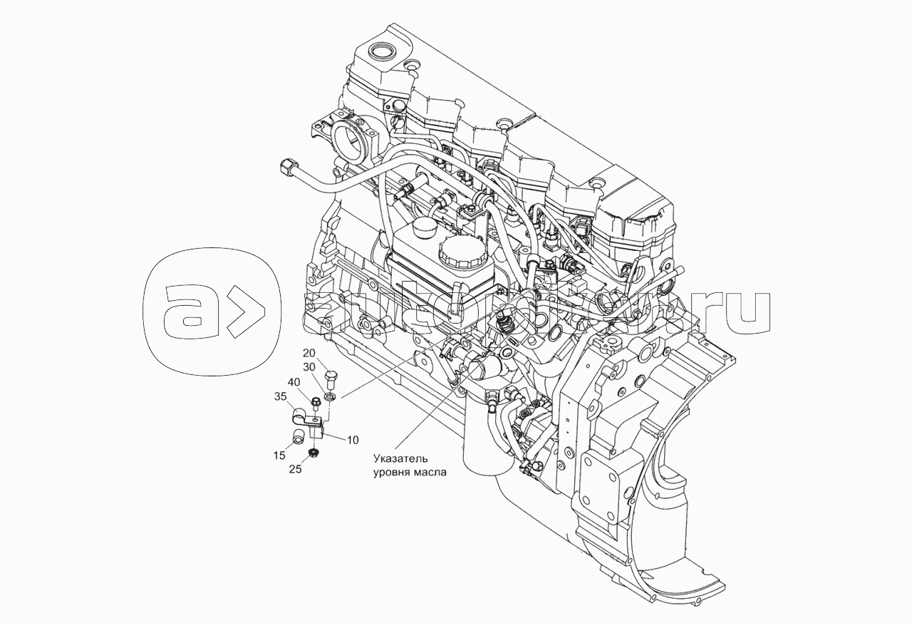 4308-1009001-30 Установка деталей крепления указателя уровня масла