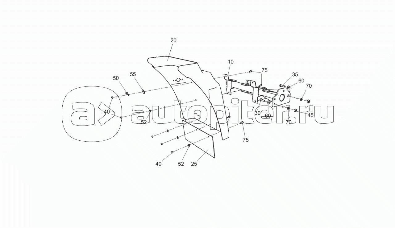 4308-8403010-51 Установка задней части переднего крыла правая