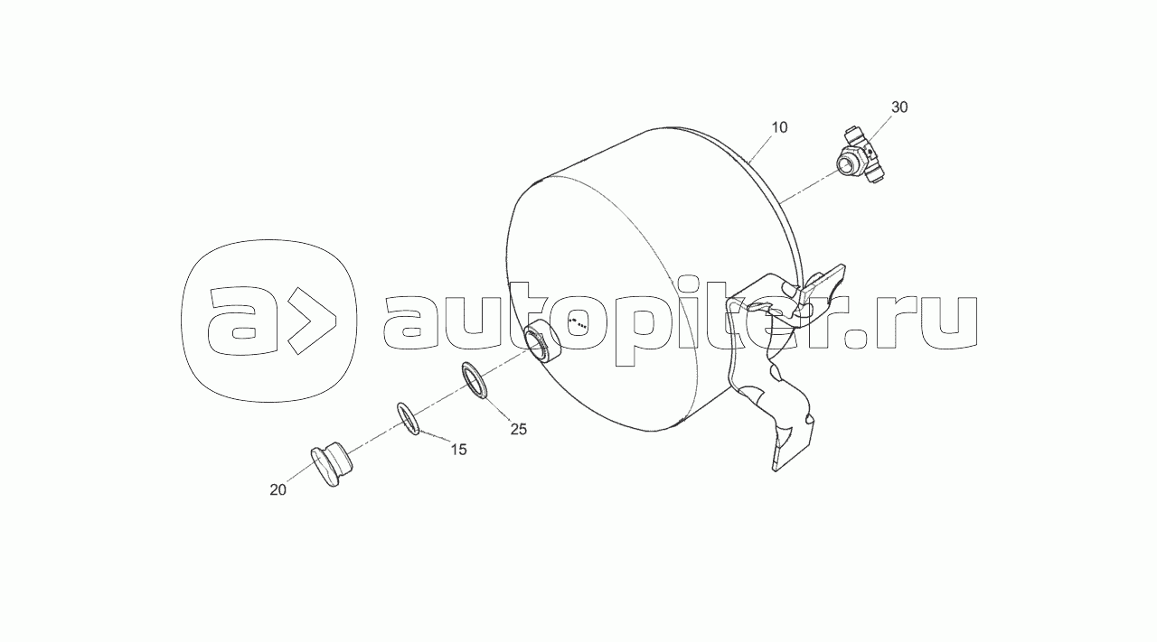 5308-3513005 Ресивер малый в сборе с фитингами