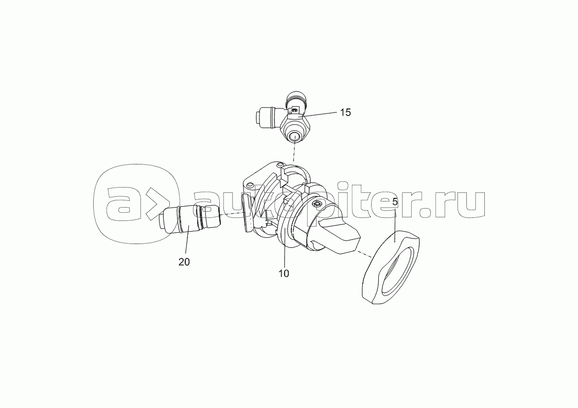 5490-3534030-02 Кран регулировки рулевой колонки в сборе с соединительной арматурой