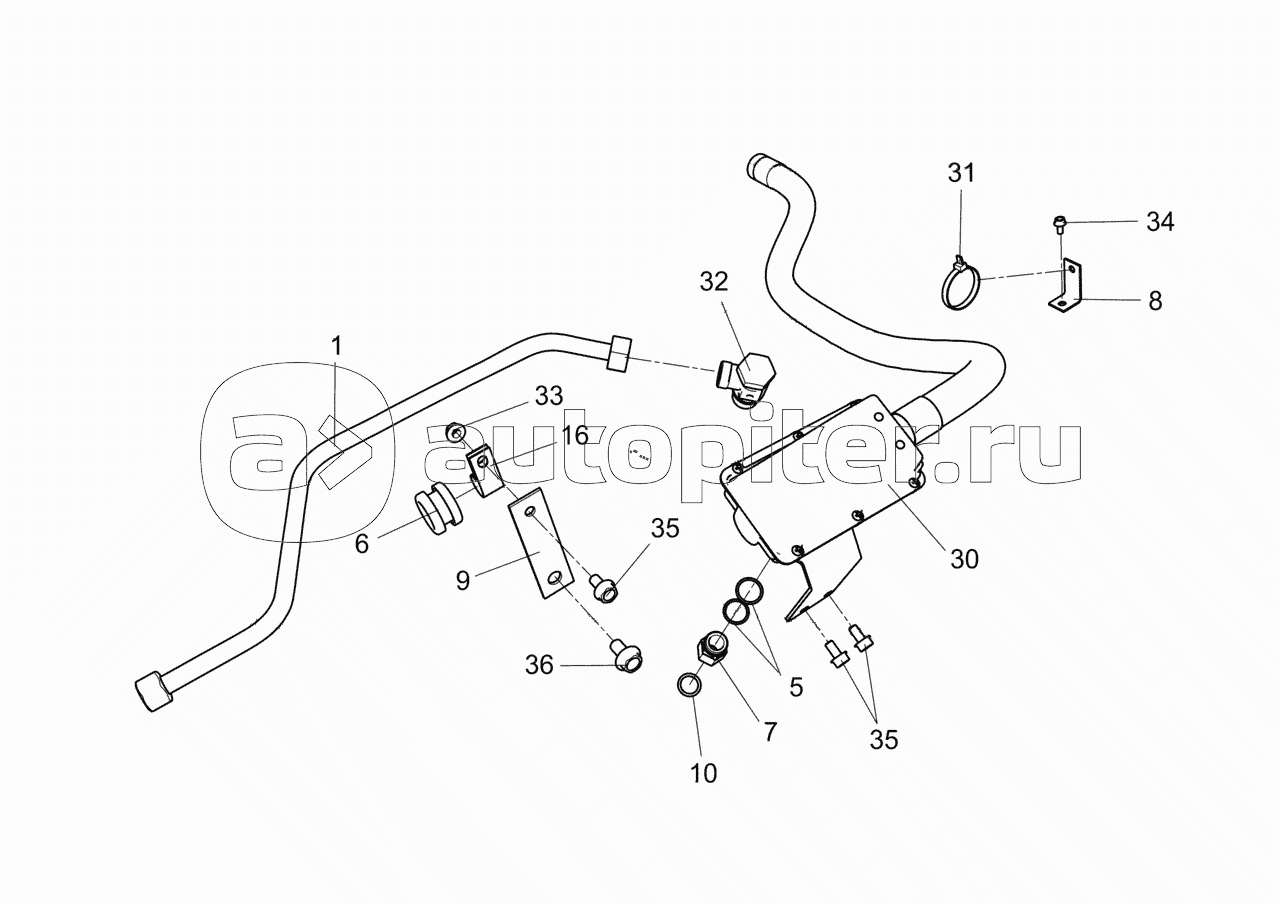 65115-3509000-04 Установка подвода воздуха к компрессору тормозов